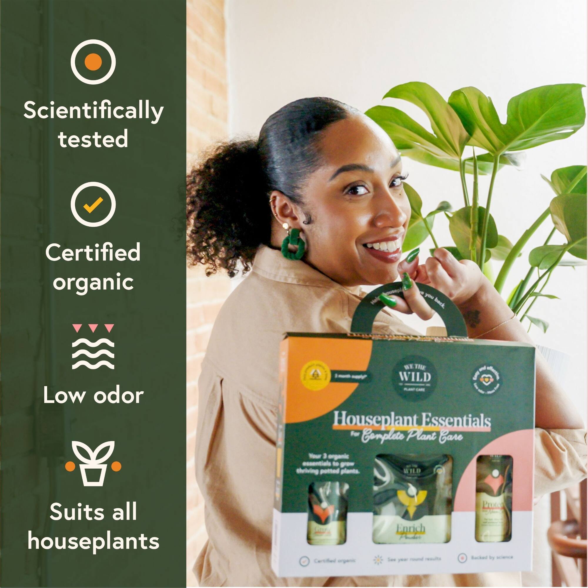 We The Wild™ Houseplant Essentials Kit Organic Easy 3-Step Care